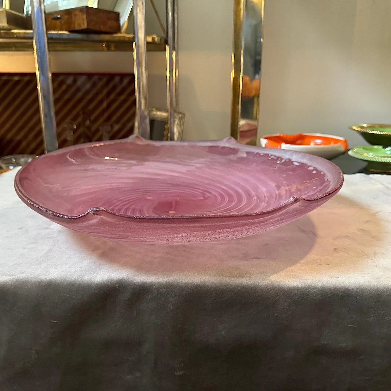 Purple Scavo Murano glass Bowl by Cenedese, 1970s 5