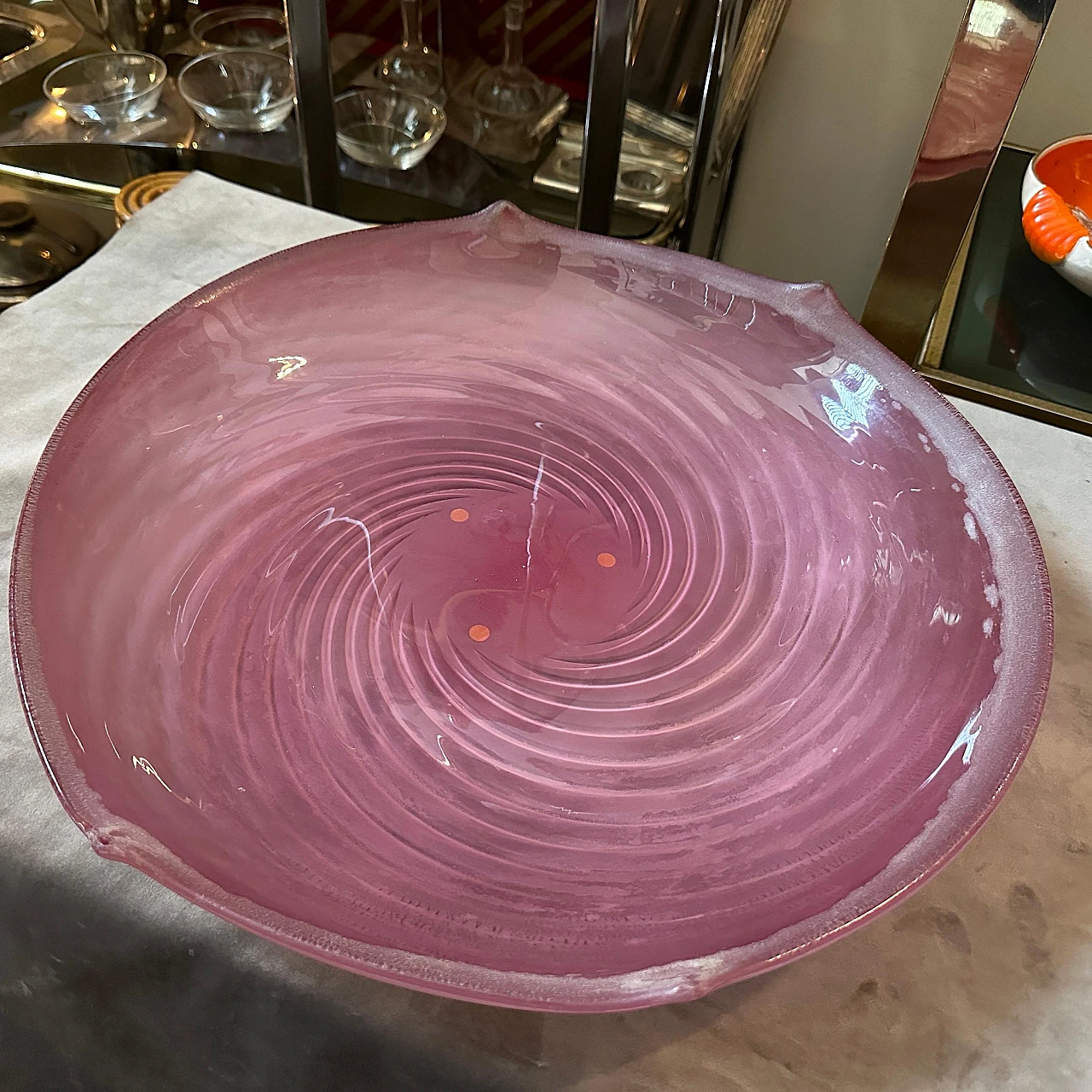 Purple Scavo Murano glass Bowl by Cenedese, 1970s 7