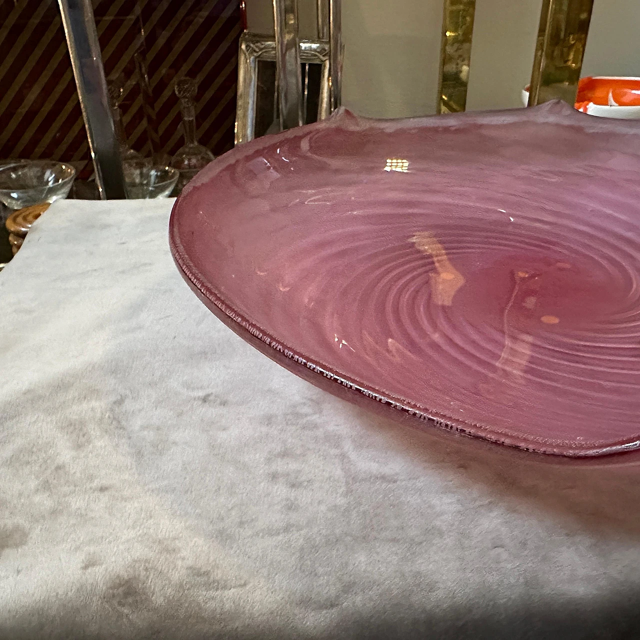 Purple Scavo Murano glass Bowl by Cenedese, 1970s 9