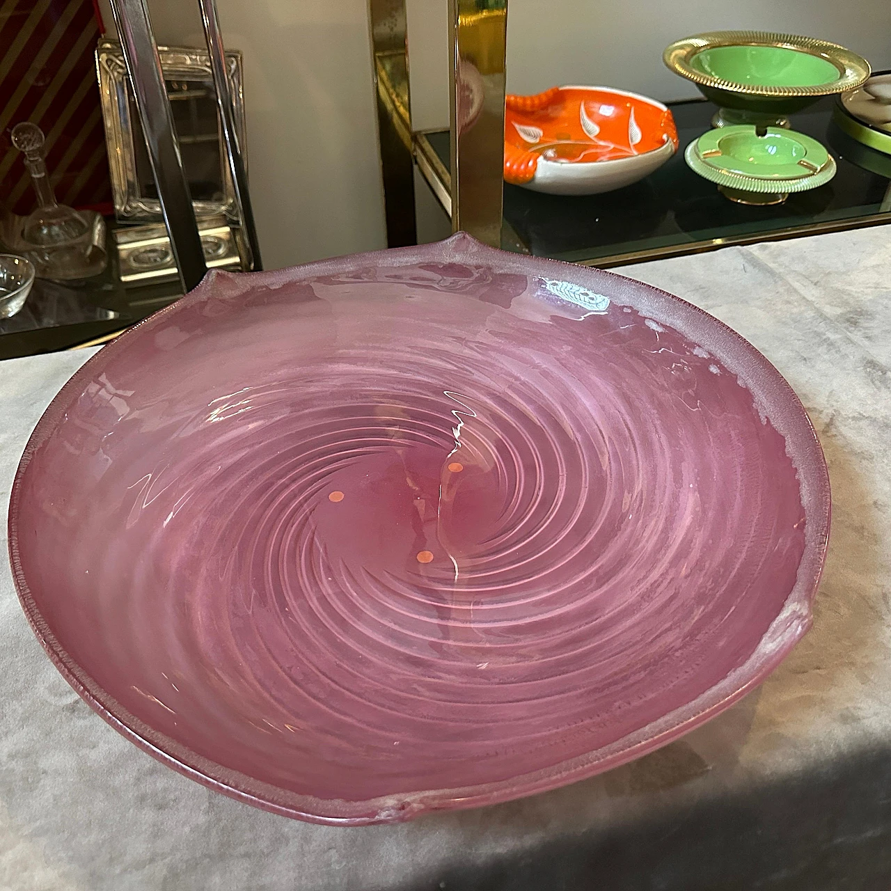 Purple Scavo Murano glass Bowl by Cenedese, 1970s 10