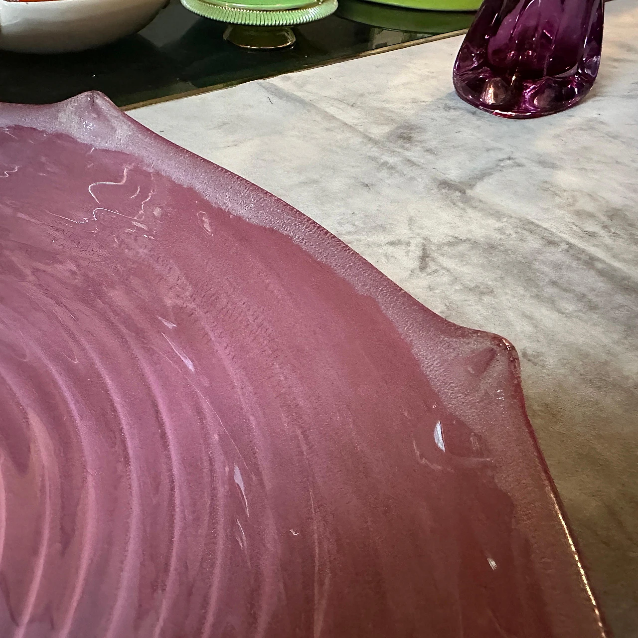 Purple Scavo Murano glass Bowl by Cenedese, 1970s 15