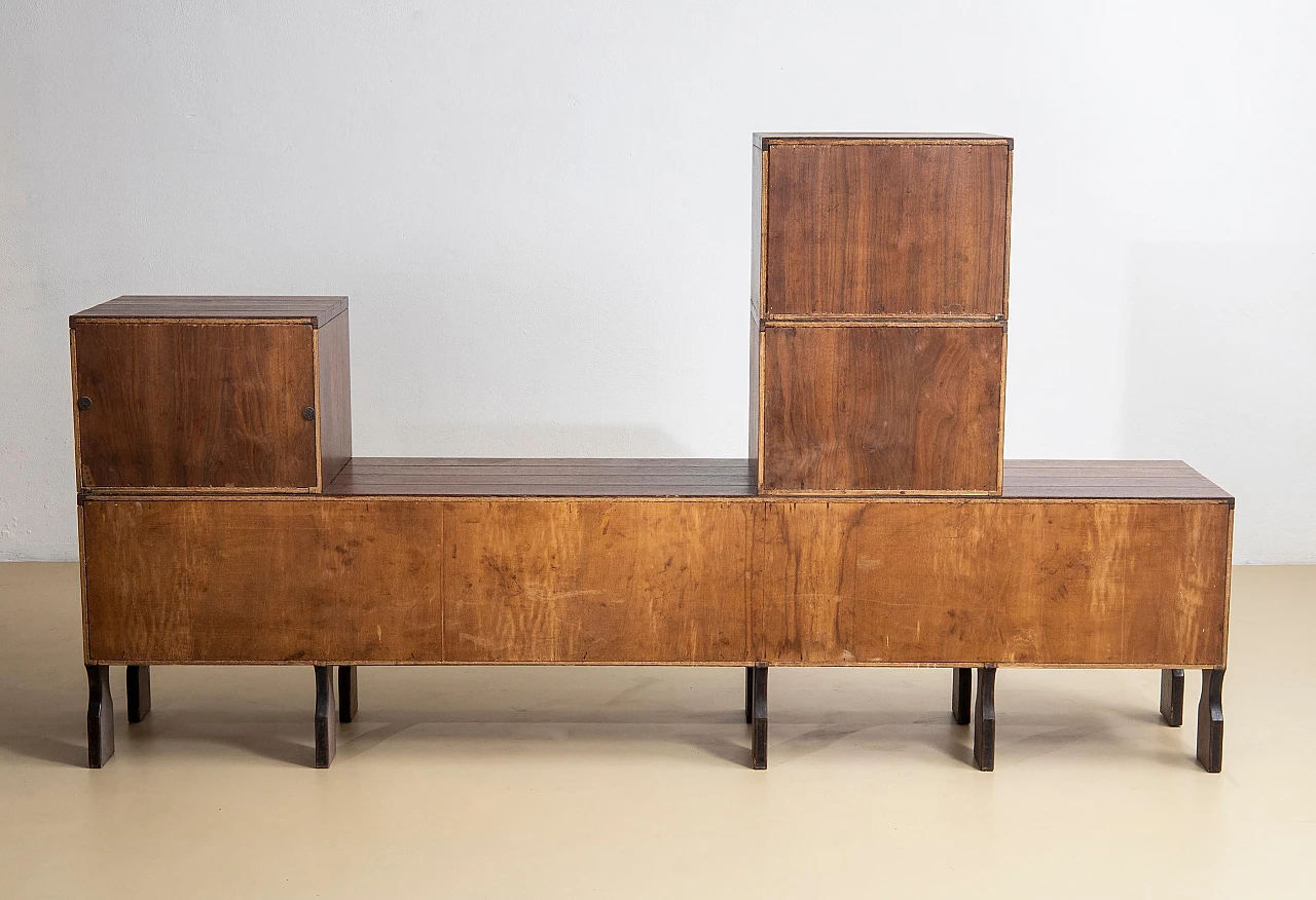 Sideboard in zebrano wood and grey laminate inserts, 1950s 7