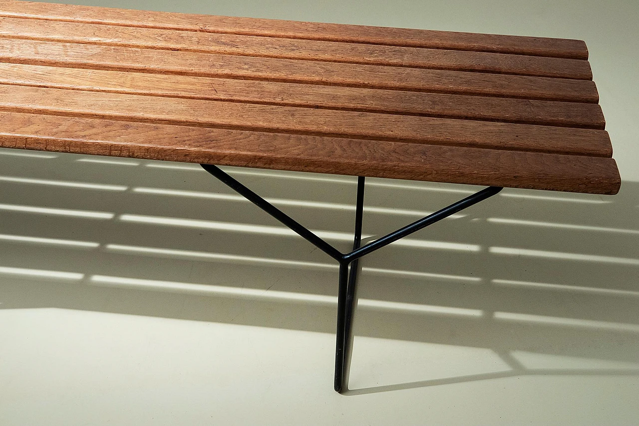 Bench 400 in wood and metal by H. Bertoia for Knoll, 1950s 2