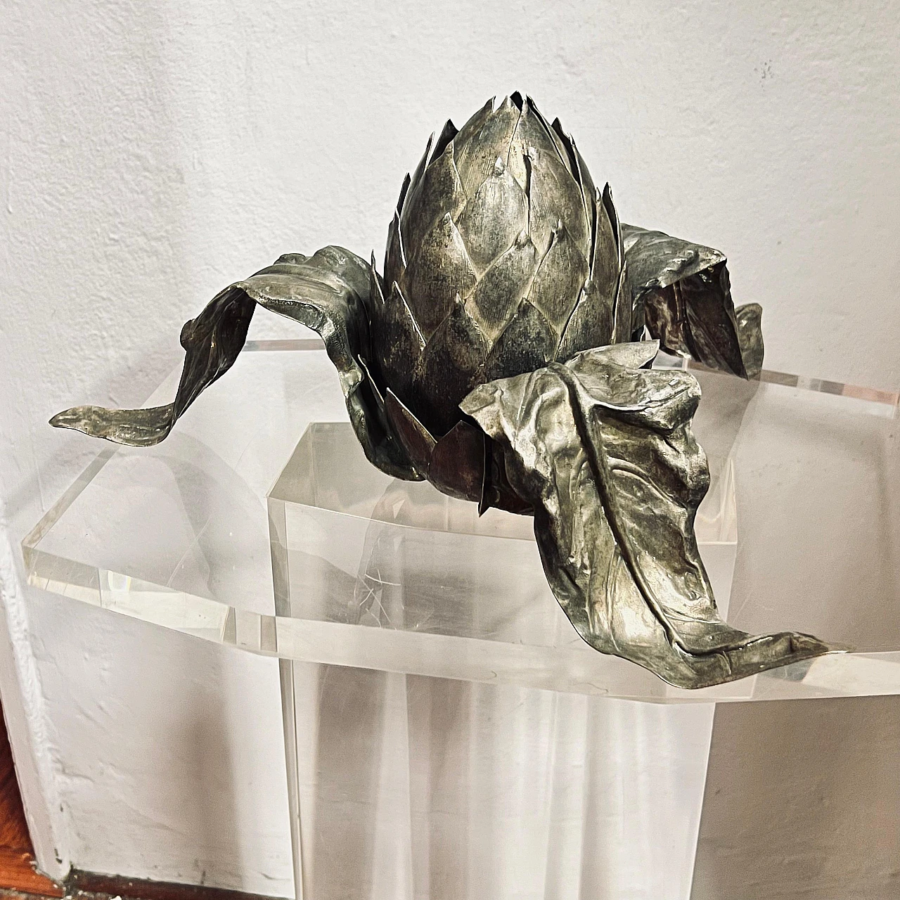 Artichoke-shaped centerpiece in copper by Franco Lapini, 1960s 5