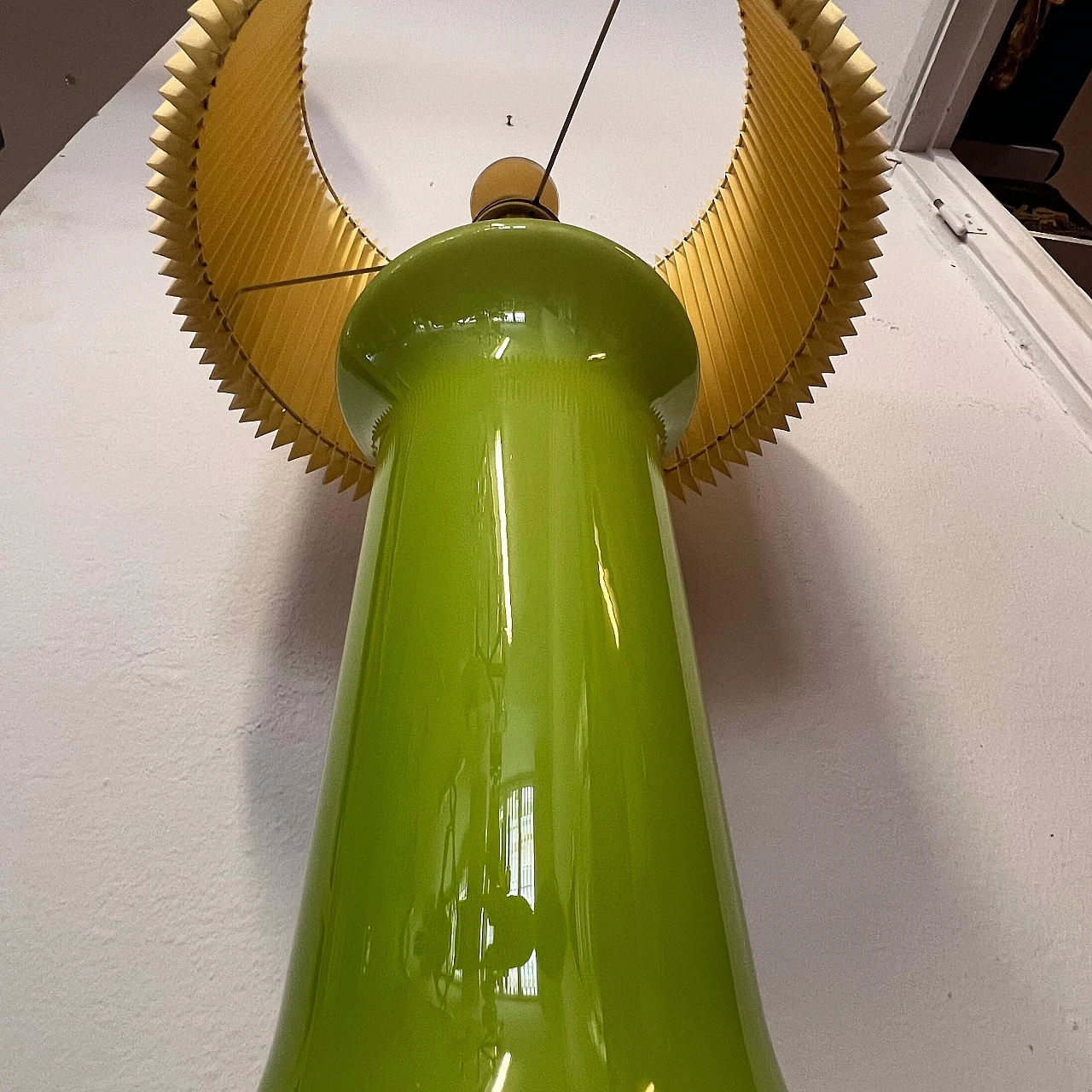 Green glass table lamp attributed to Stilnovo, 1960s 7