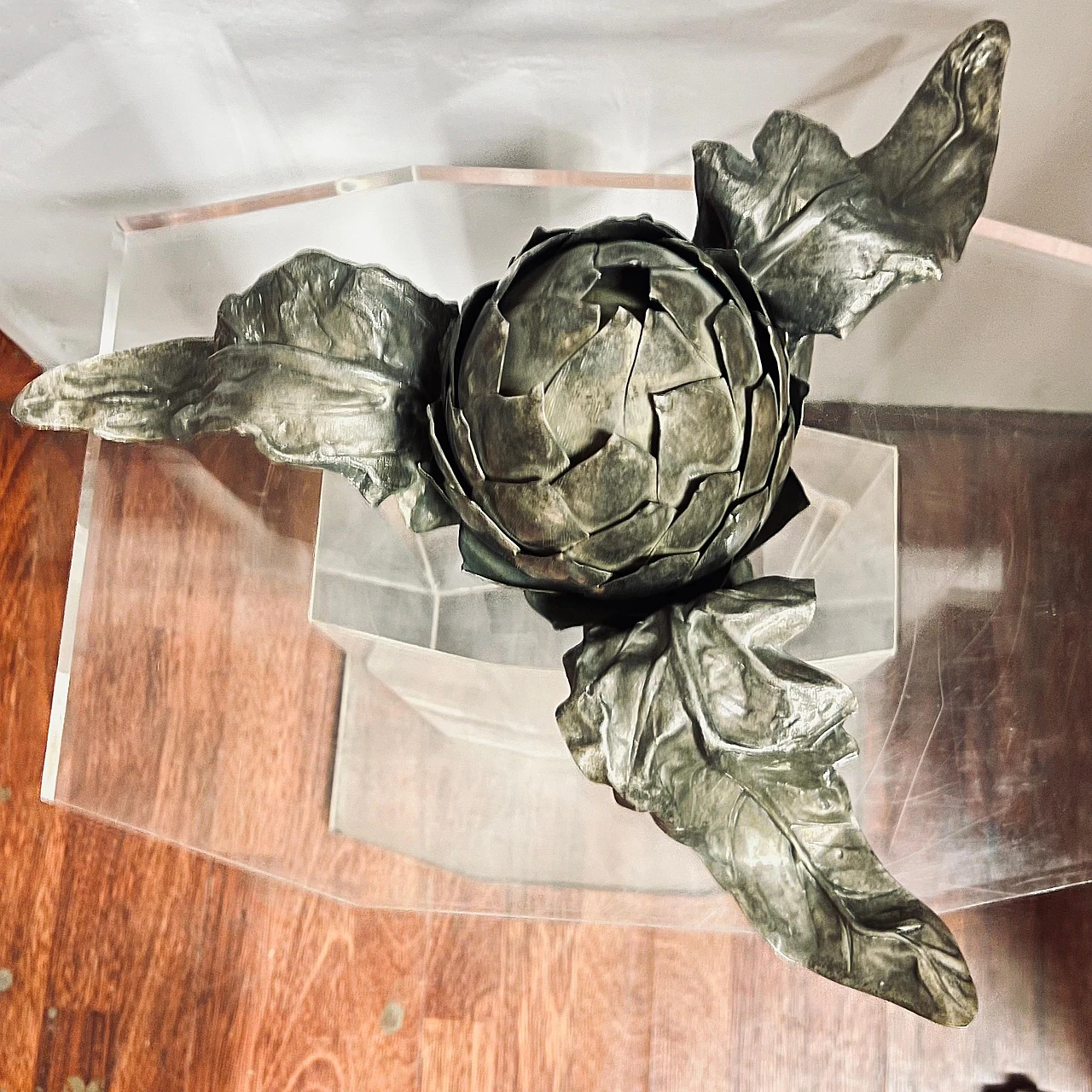 Artichoke-shaped centerpiece in copper by Franco Lapini, 1960s 7