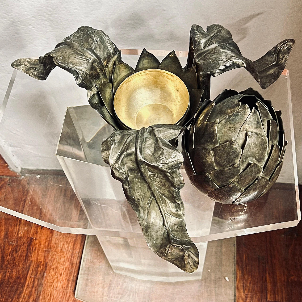 Artichoke-shaped centerpiece in copper by Franco Lapini, 1960s 10