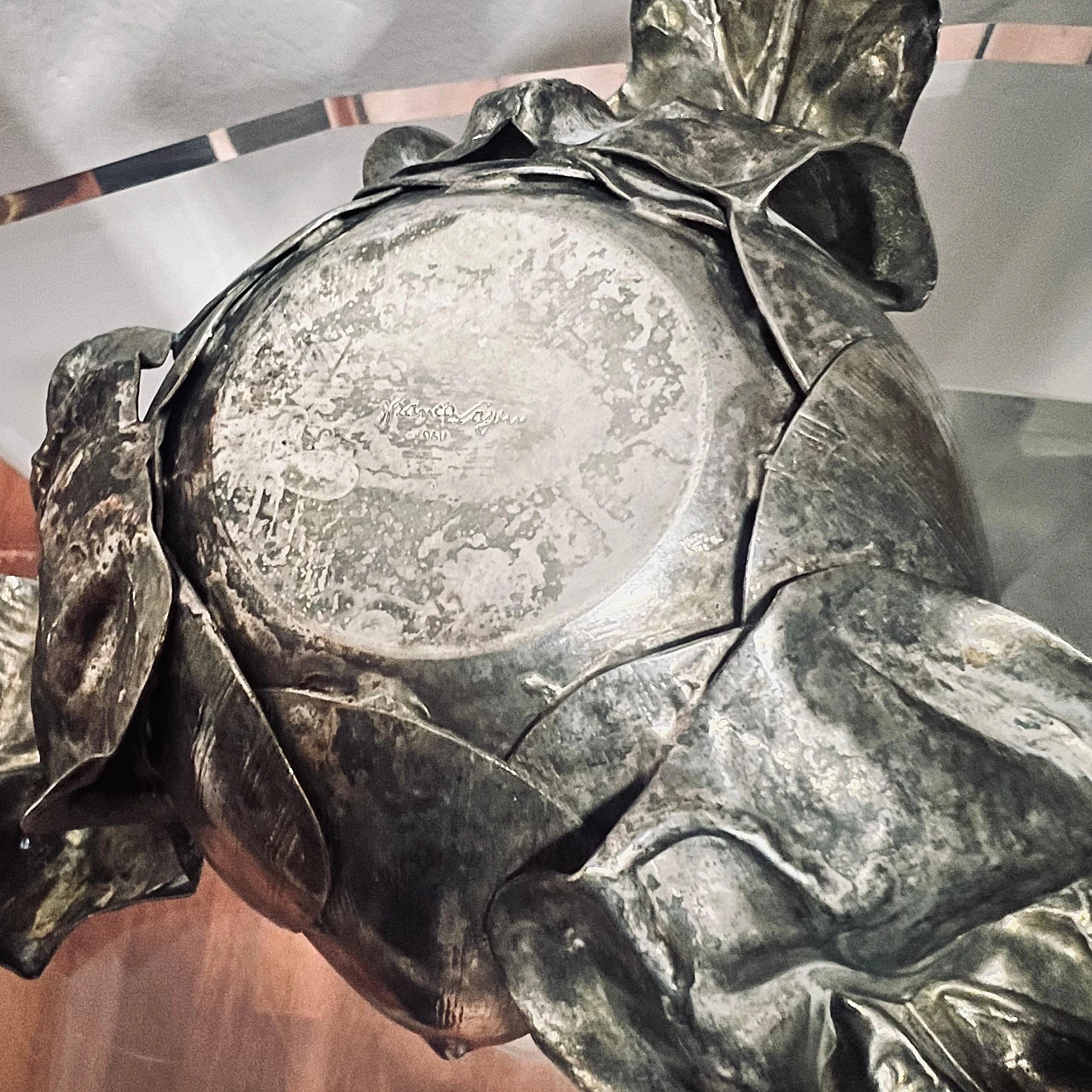 Artichoke-shaped centerpiece in copper by Franco Lapini, 1960s 16