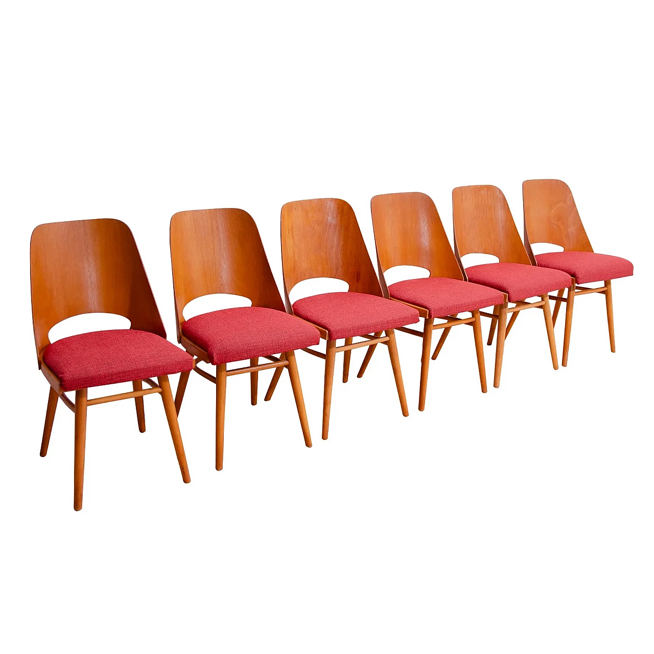 6 Bentwood dining chairs by Radomír Hofman, 1960s 1