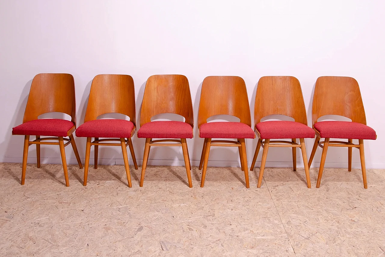 6 Bentwood dining chairs by Radomír Hofman, 1960s 2