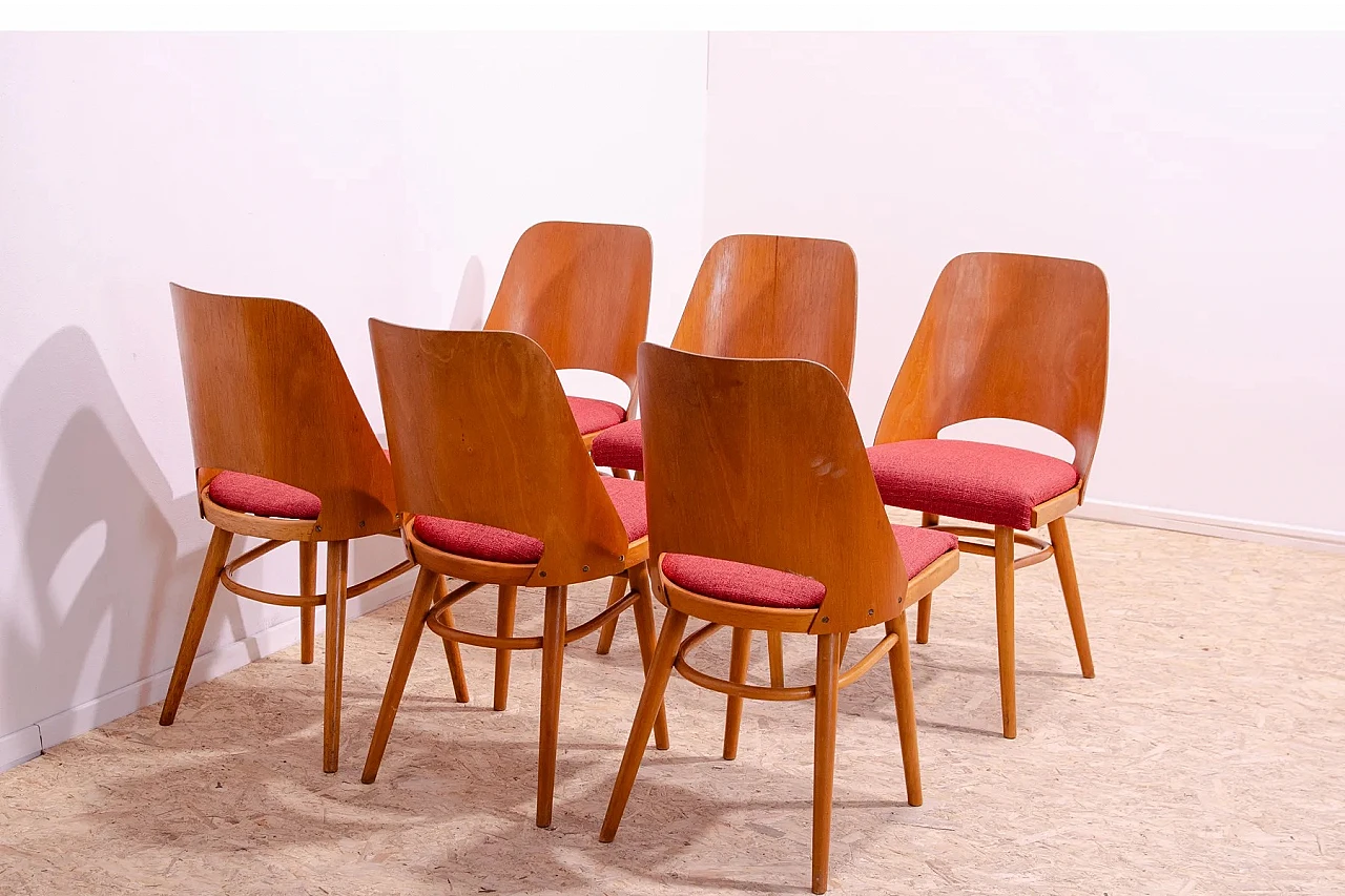 6 Bentwood dining chairs by Radomír Hofman, 1960s 11