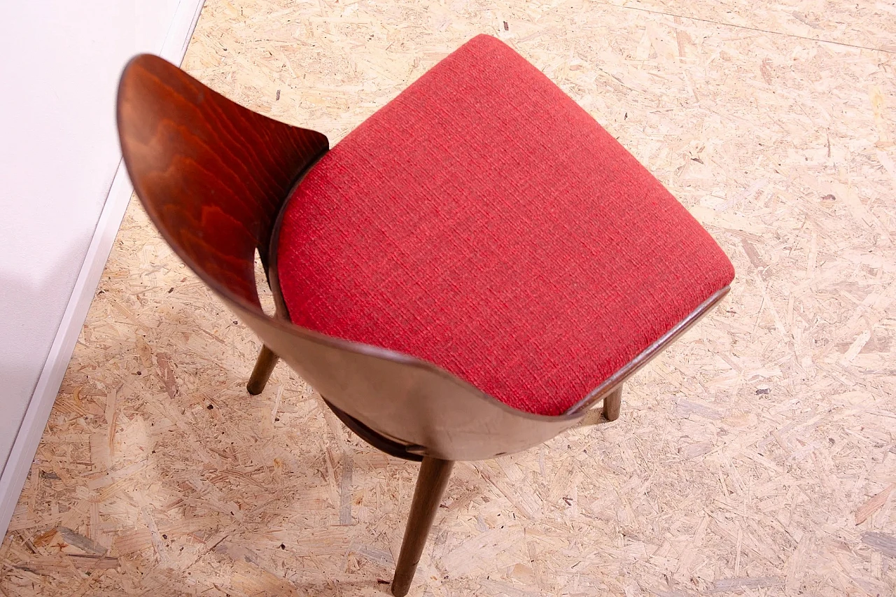 4 Chairs in wood and fabric by Radomír Hofman for TON, 1960s 3