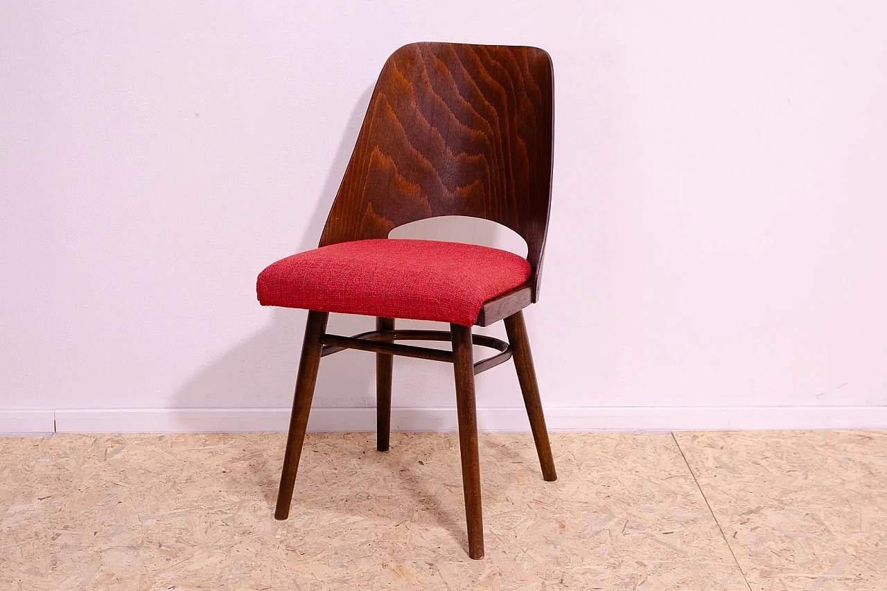 4 Chairs in wood and fabric by Radomír Hofman for TON, 1960s 6