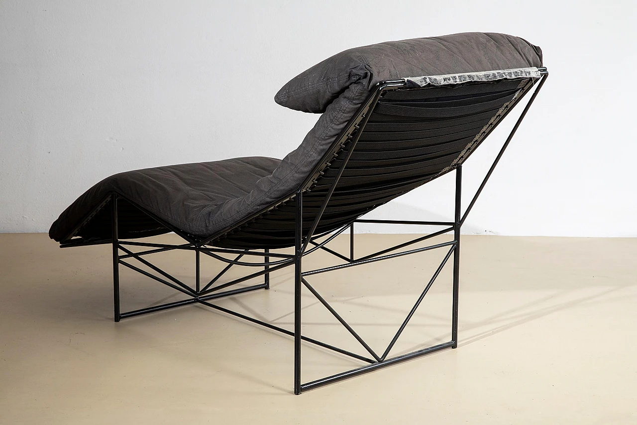 Chaise Lounge in tessuto ed acciaio di Paolo Passerini per Uvet, 1985 4