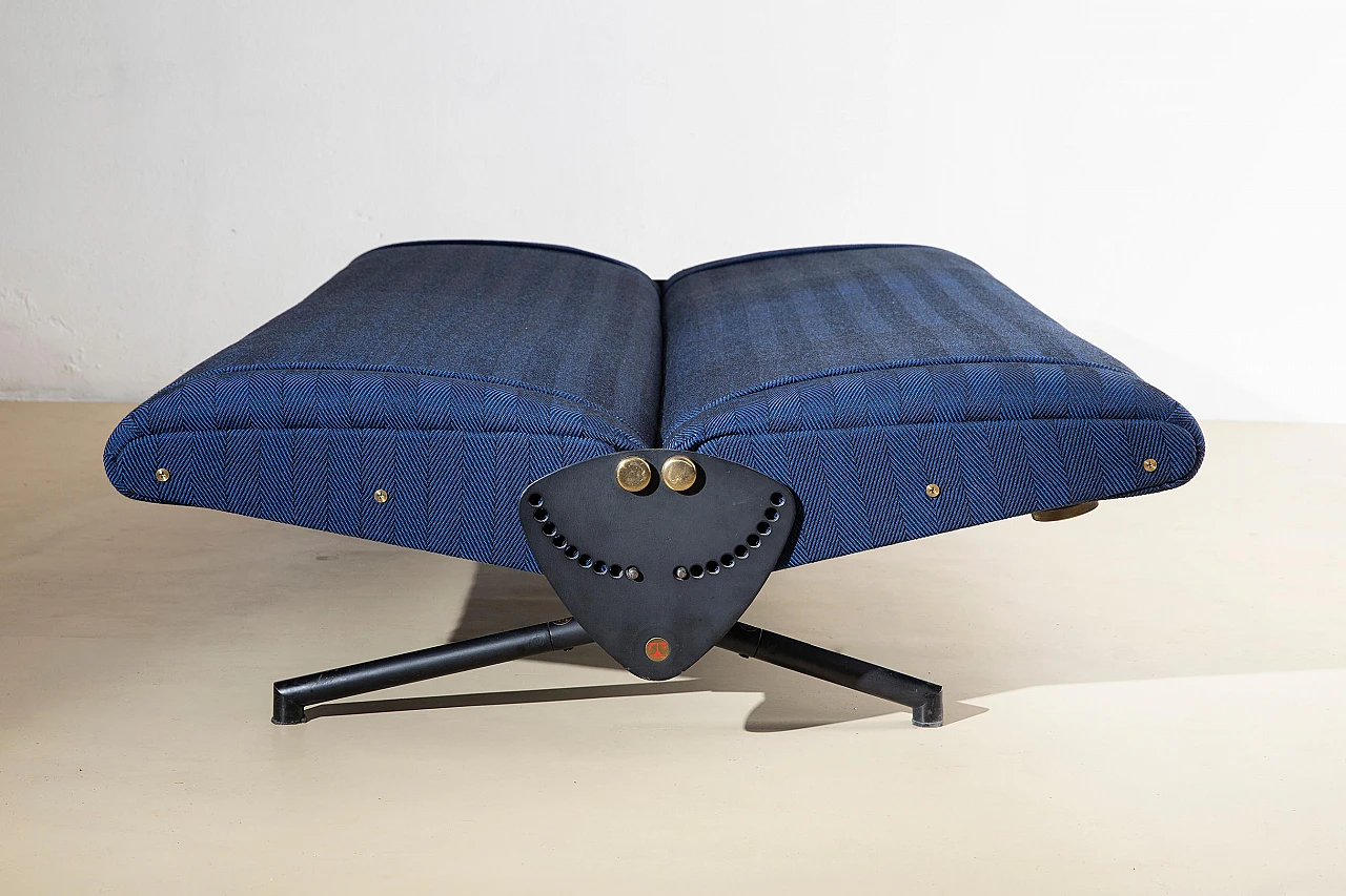 D70 blue fabric and steel sofa by O. Borsani for Tecno, 1956 6