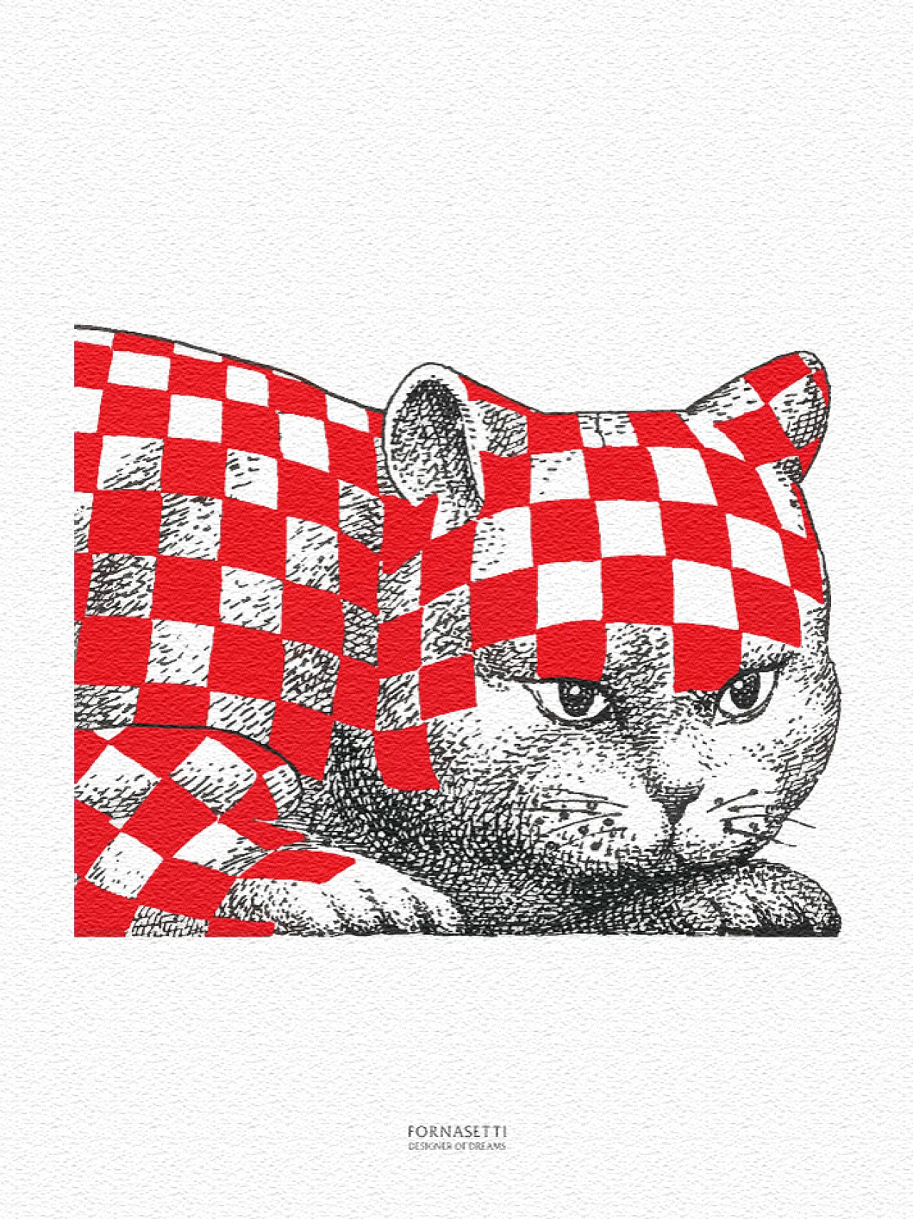 Poster Gatto Rosso di Piero Fornasetti 4