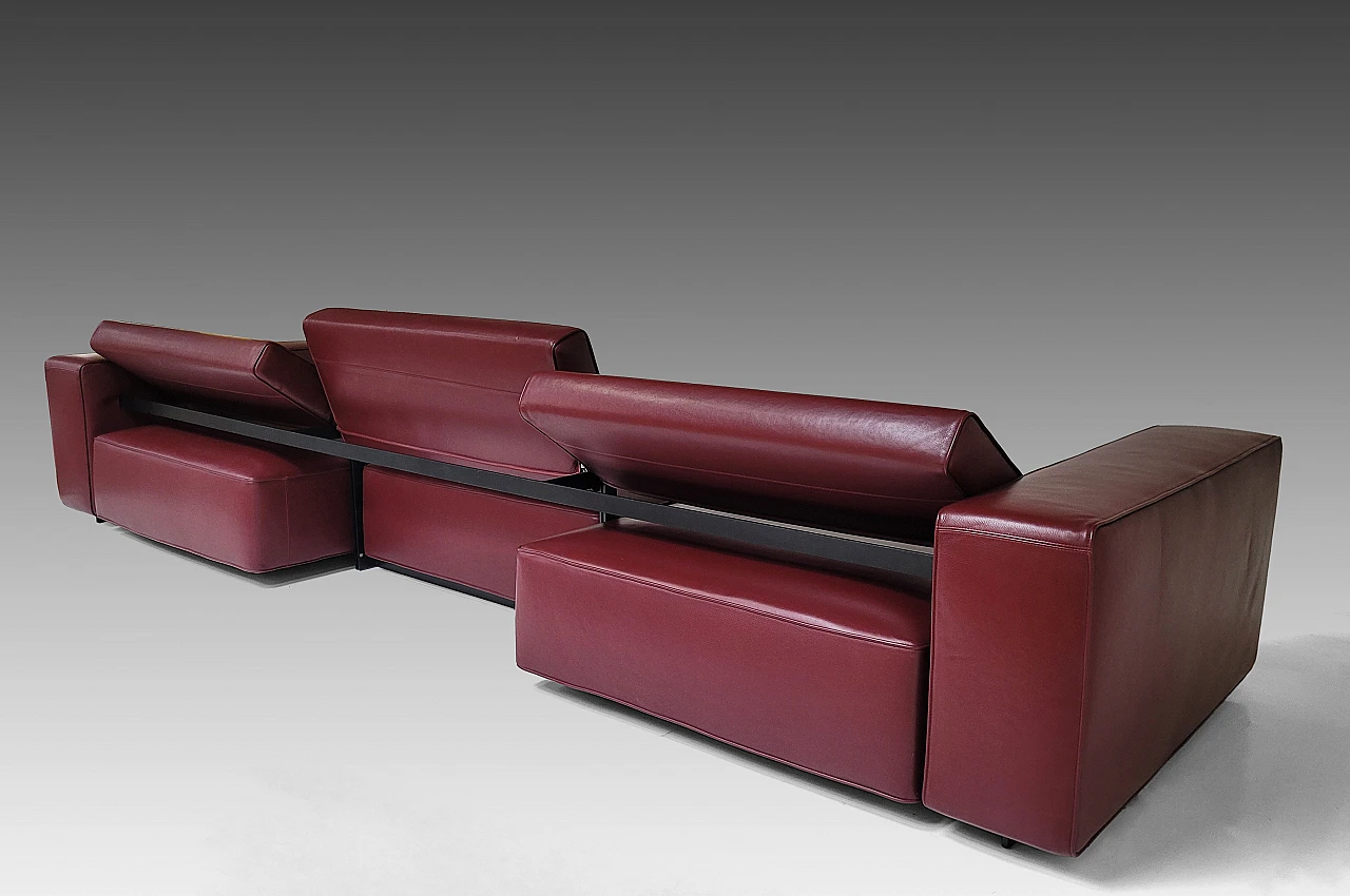 Andy '13 sofa in burgundy leather by Paolo Piva for B&B Italia, 2000s 7