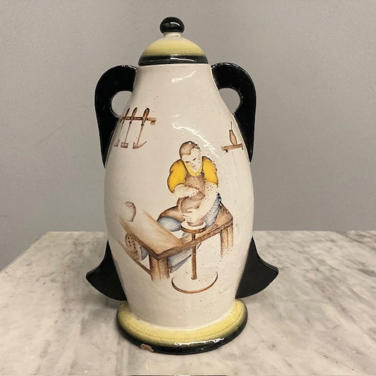 Futurist majolica vase, 1930s 1