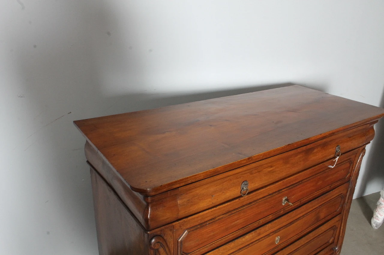 Piedmontese Charles X walnut commode, early 19th century 10