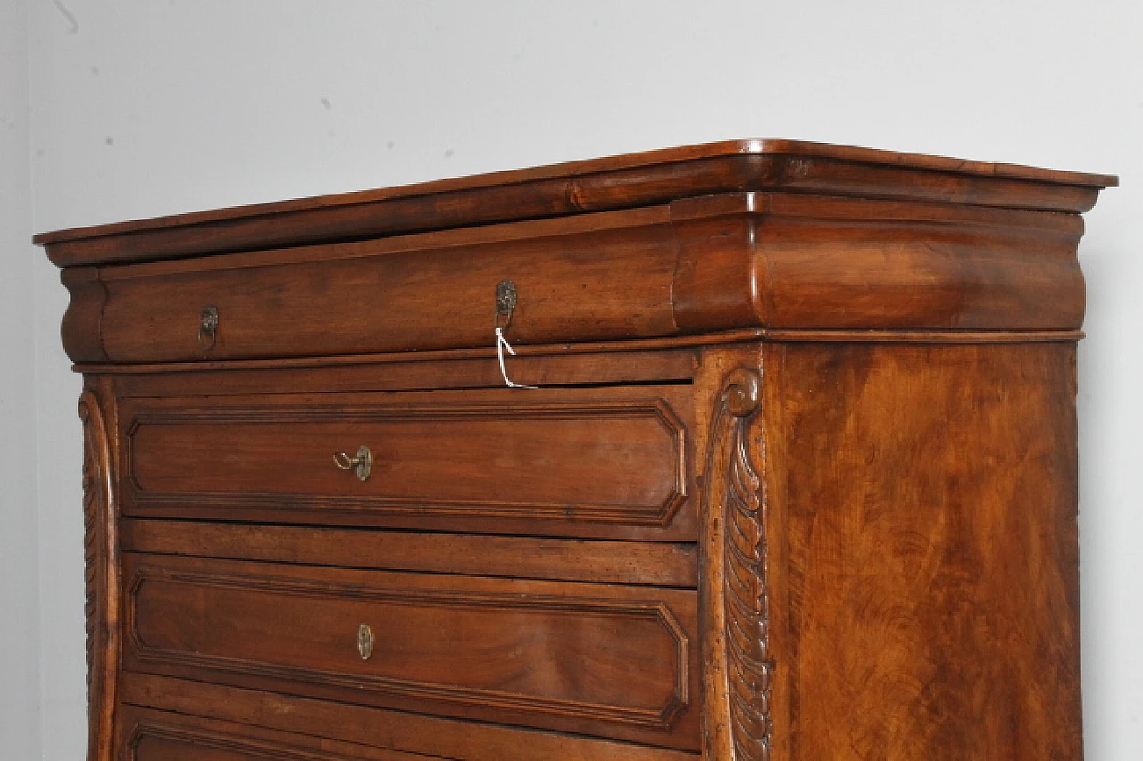 Piedmontese Charles X walnut commode, early 19th century 11