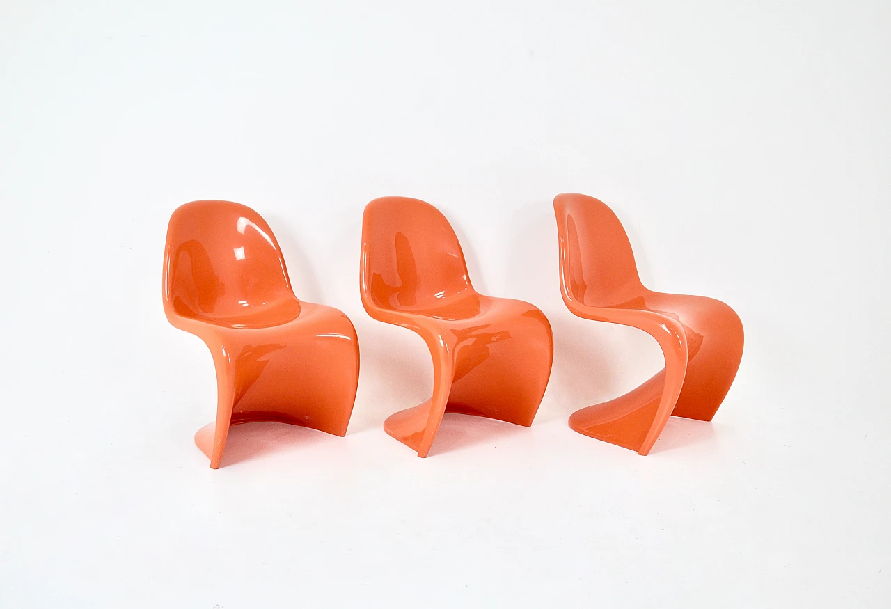 3 Panton Chair chairs by V. Panton for Herman Miller/Felhbaum, 1970s 1