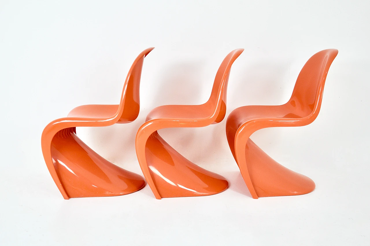 3 Panton Chair chairs by V. Panton for Herman Miller/Felhbaum, 1970s 5