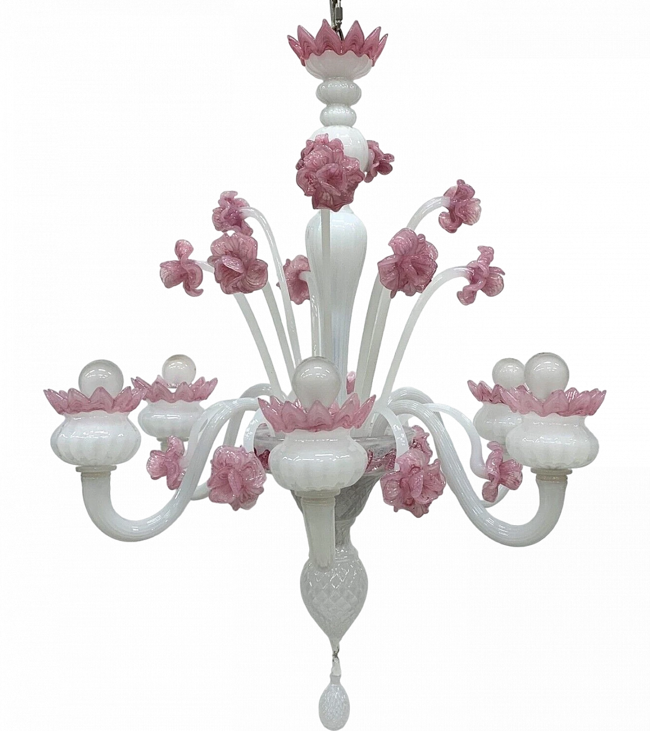 Murano glass chandelier attributed to F.lli Toso, 1960s 2