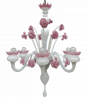 Murano glass chandelier attributed to F.lli Toso, 1960s