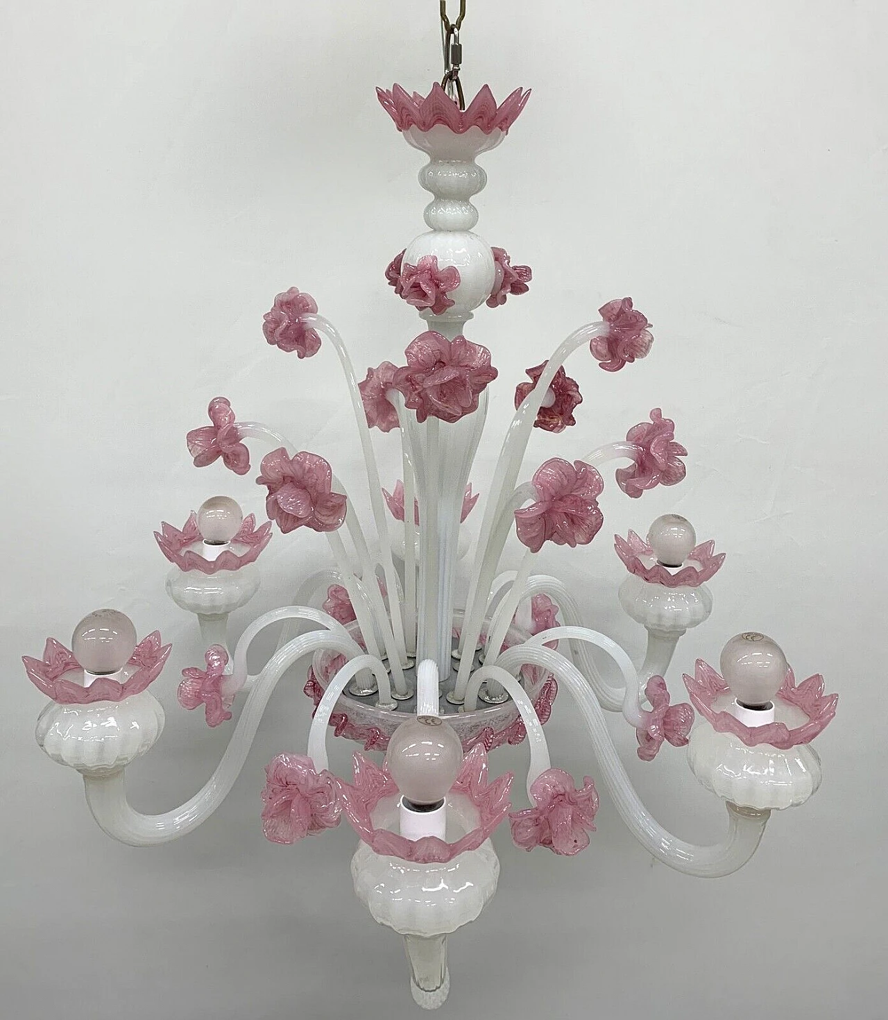 Murano glass chandelier attributed to F.lli Toso, 1960s 3