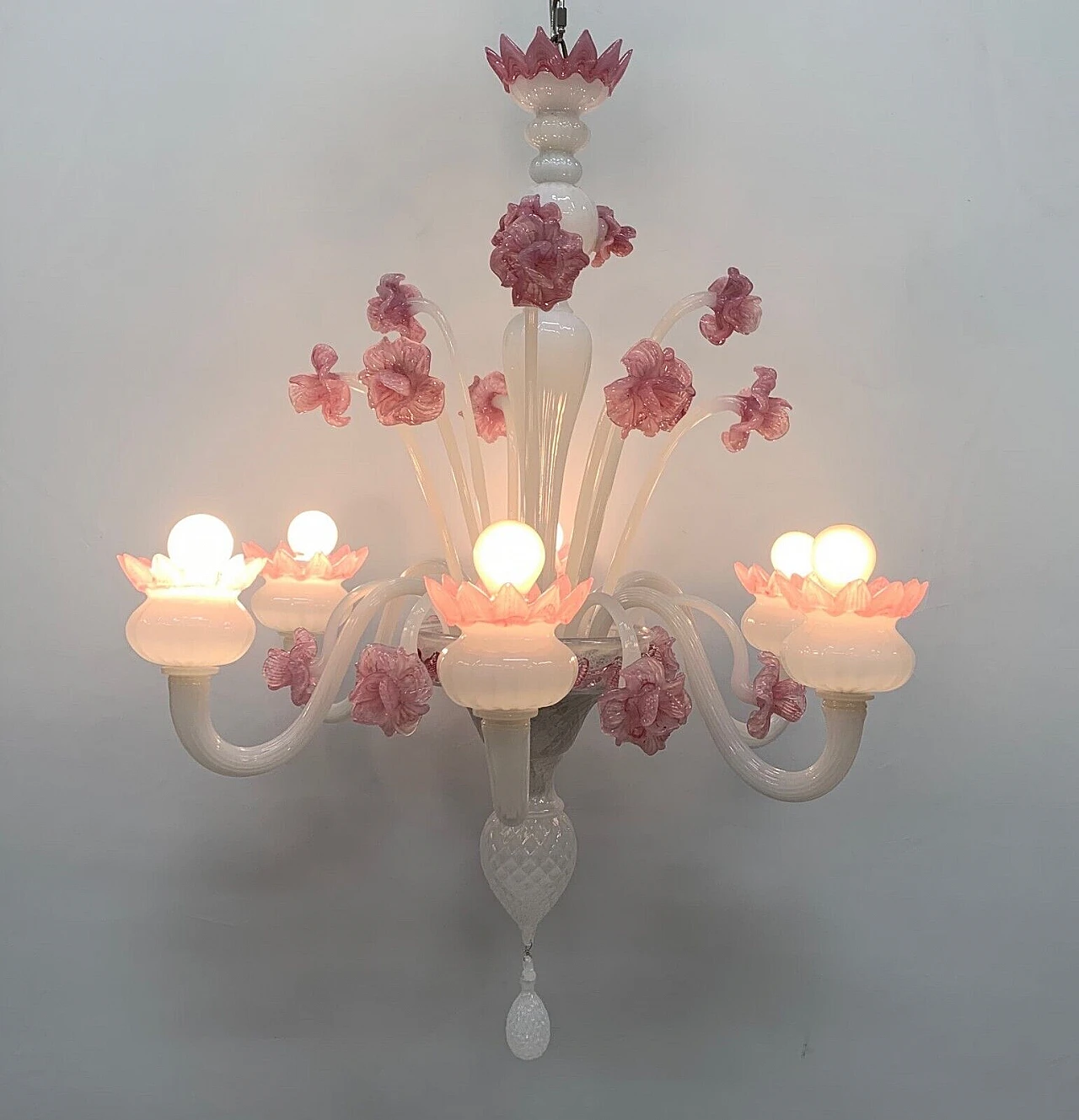 Murano glass chandelier attributed to F.lli Toso, 1960s 4