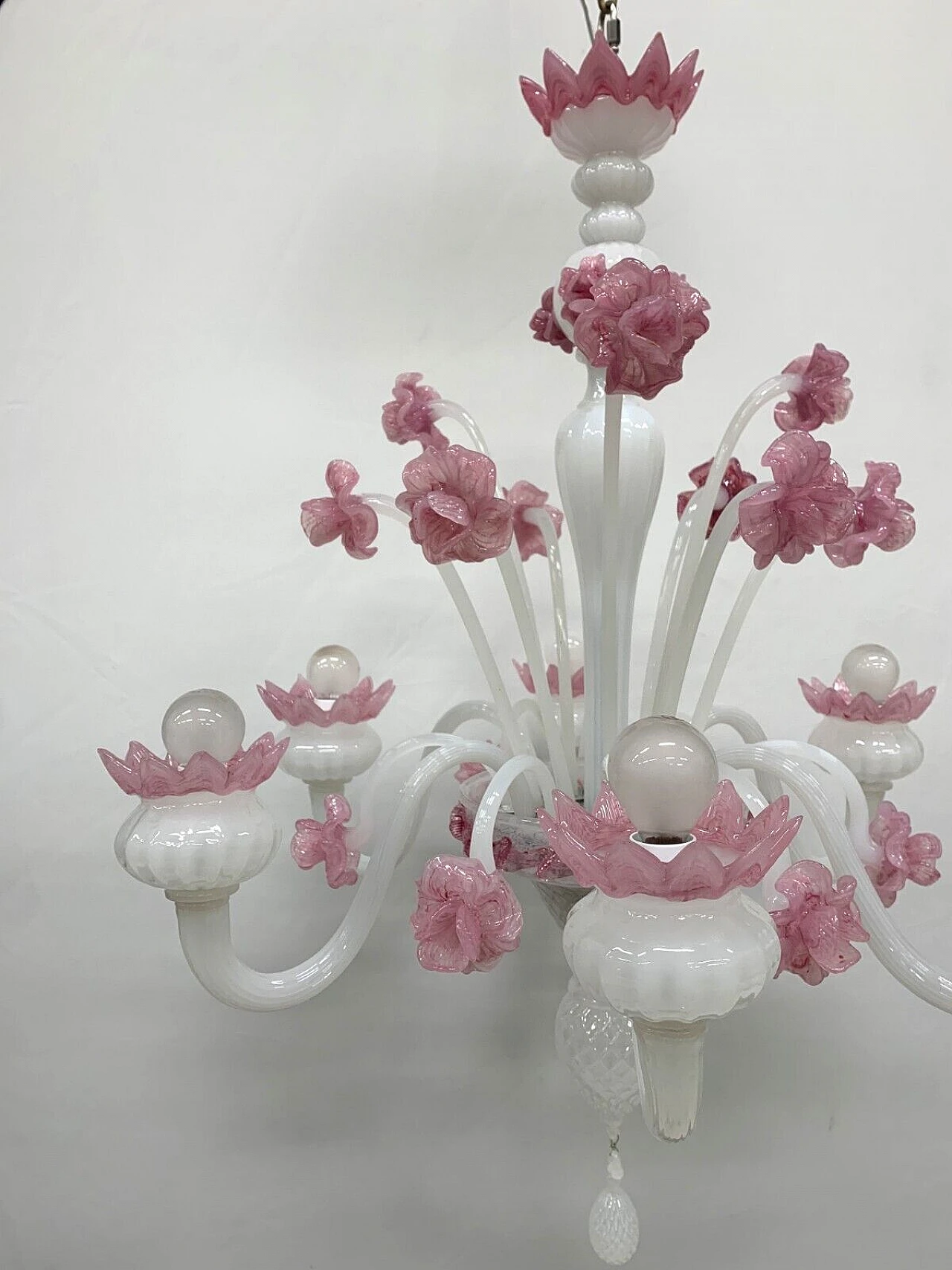 Murano glass chandelier attributed to F.lli Toso, 1960s 5