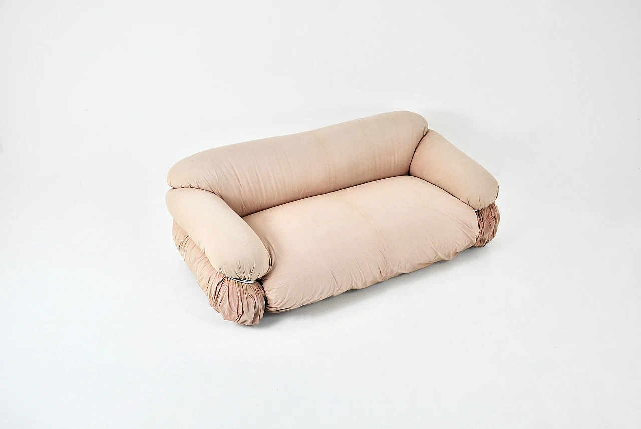 Pink fabric Sesann sofa by G. Frattini for Cassina, 1970s 2