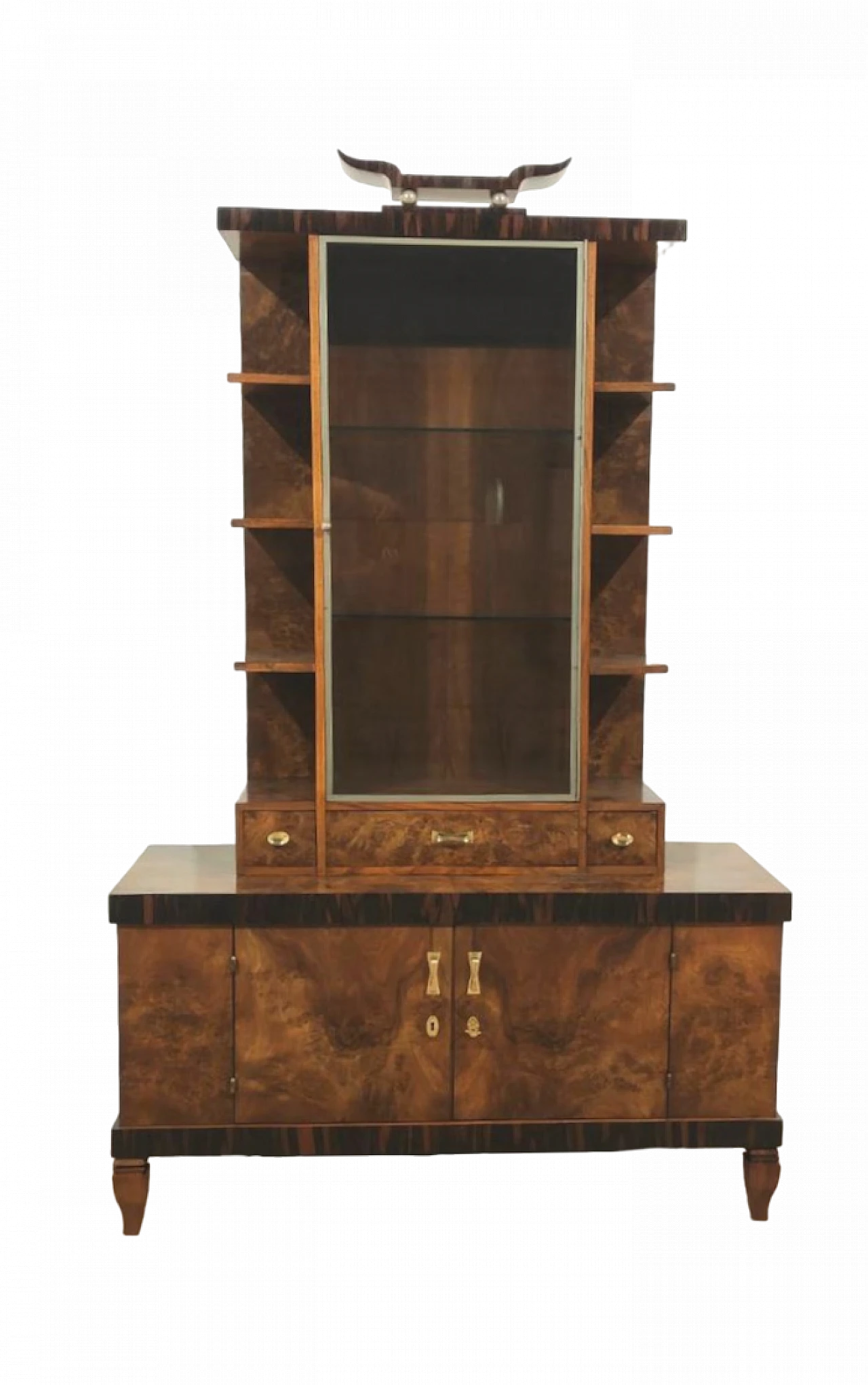 Walnut display cabinet attributed to Gio Ponti, 1940s 11