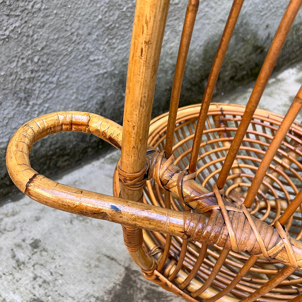 Bamboo hanging armchair by F.lli Castano, 1950s 8