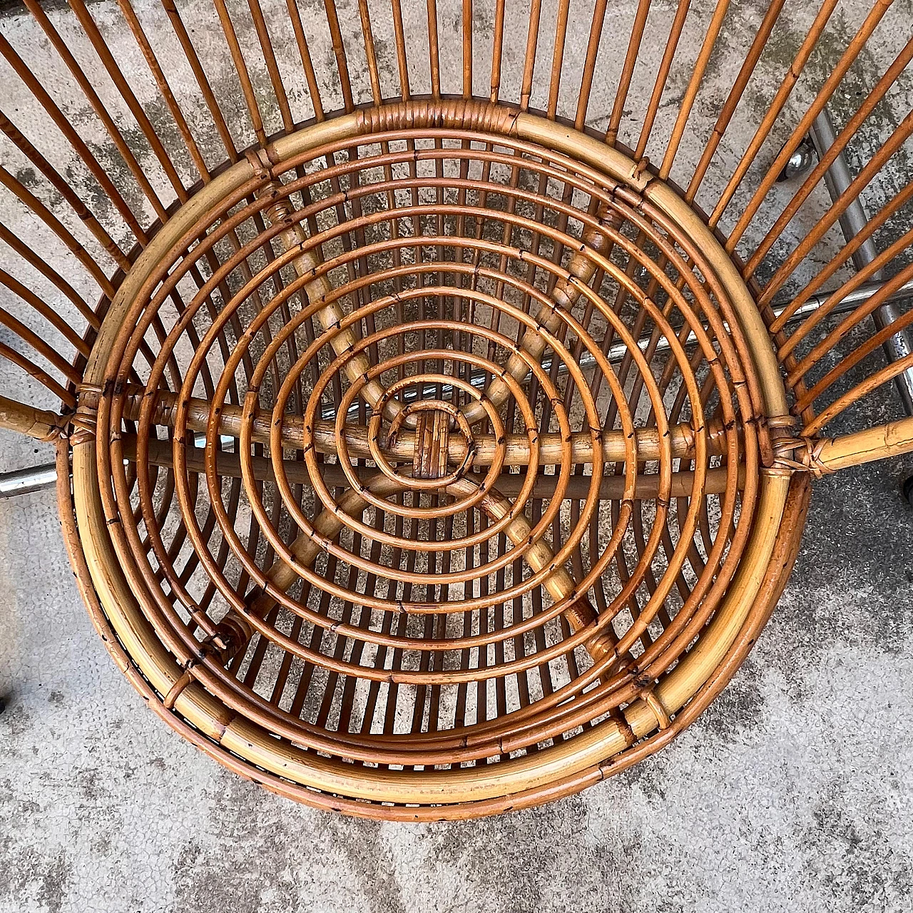 Bamboo hanging armchair by F.lli Castano, 1950s 12