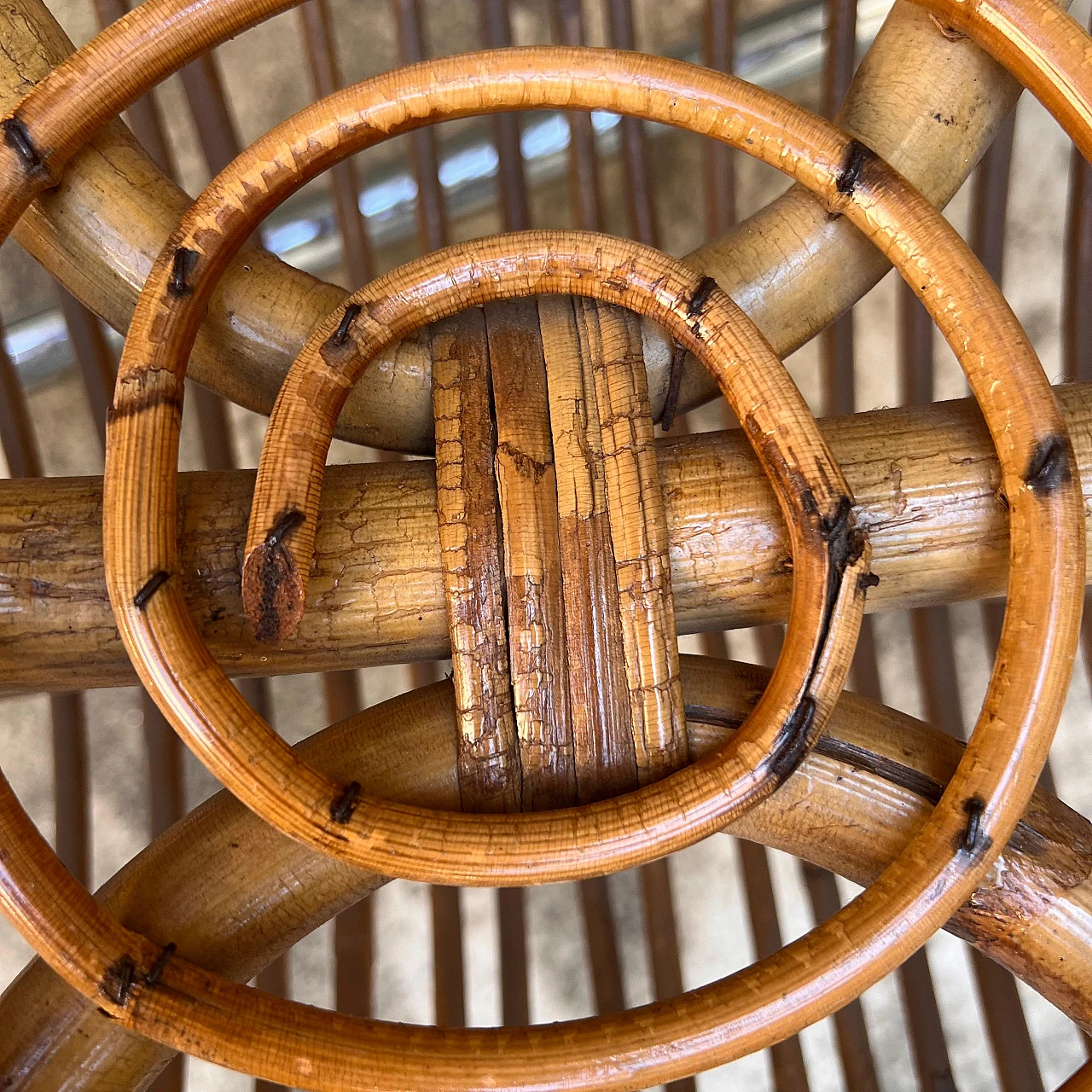 Bamboo hanging armchair by F.lli Castano, 1950s 13