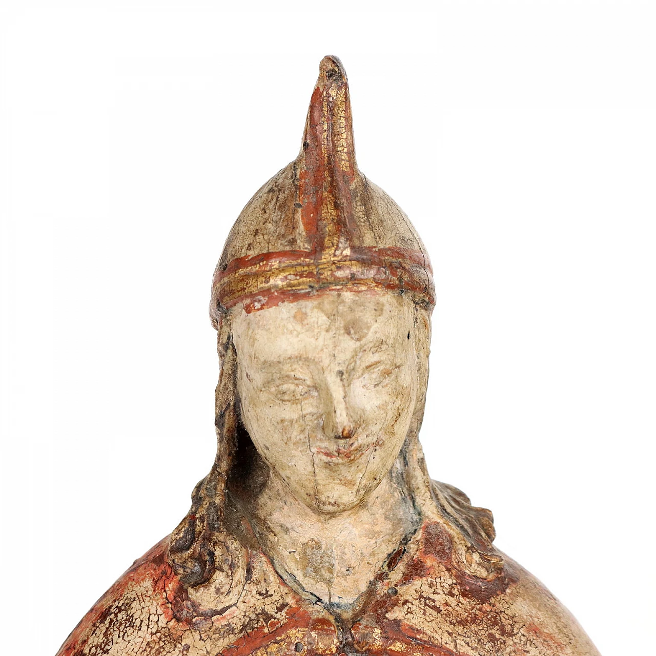 Roman soldier, painted and lacquered wooden sculpture, 18th century 3