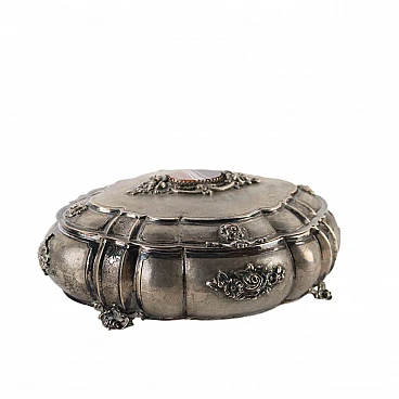 Casket in bacellate silver and agate by Fassi Arno, 1930s