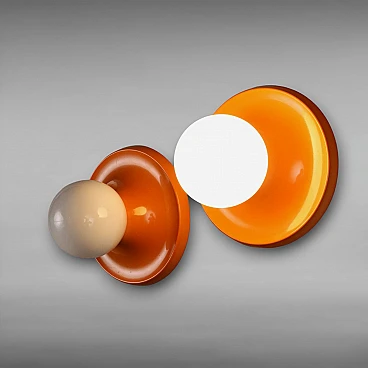 Pair of Light Ball applique by A. Castiglioni for Flos, 1970s