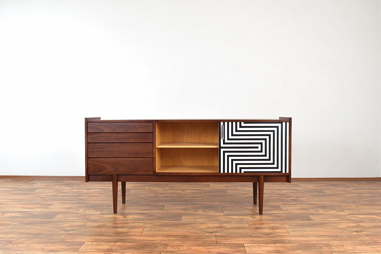 Painted walnut sideboard by Bytomskie Fabryki Mebli, 1960s 2