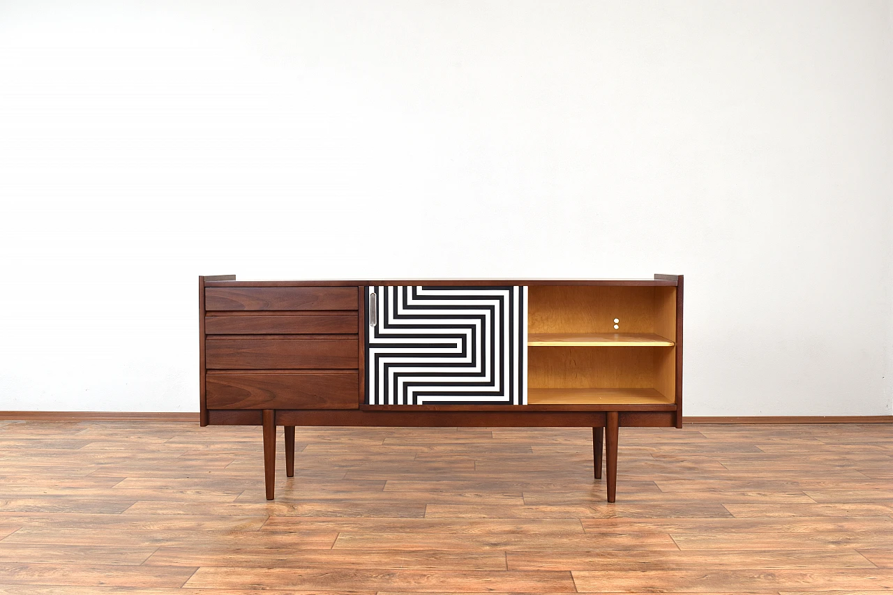 Painted walnut sideboard by Bytomskie Fabryki Mebli, 1960s 3