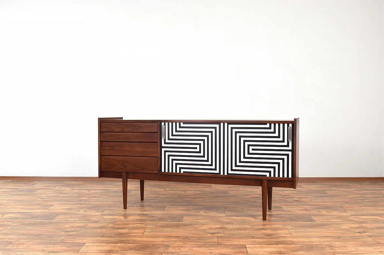 Painted walnut sideboard by Bytomskie Fabryki Mebli, 1960s 5