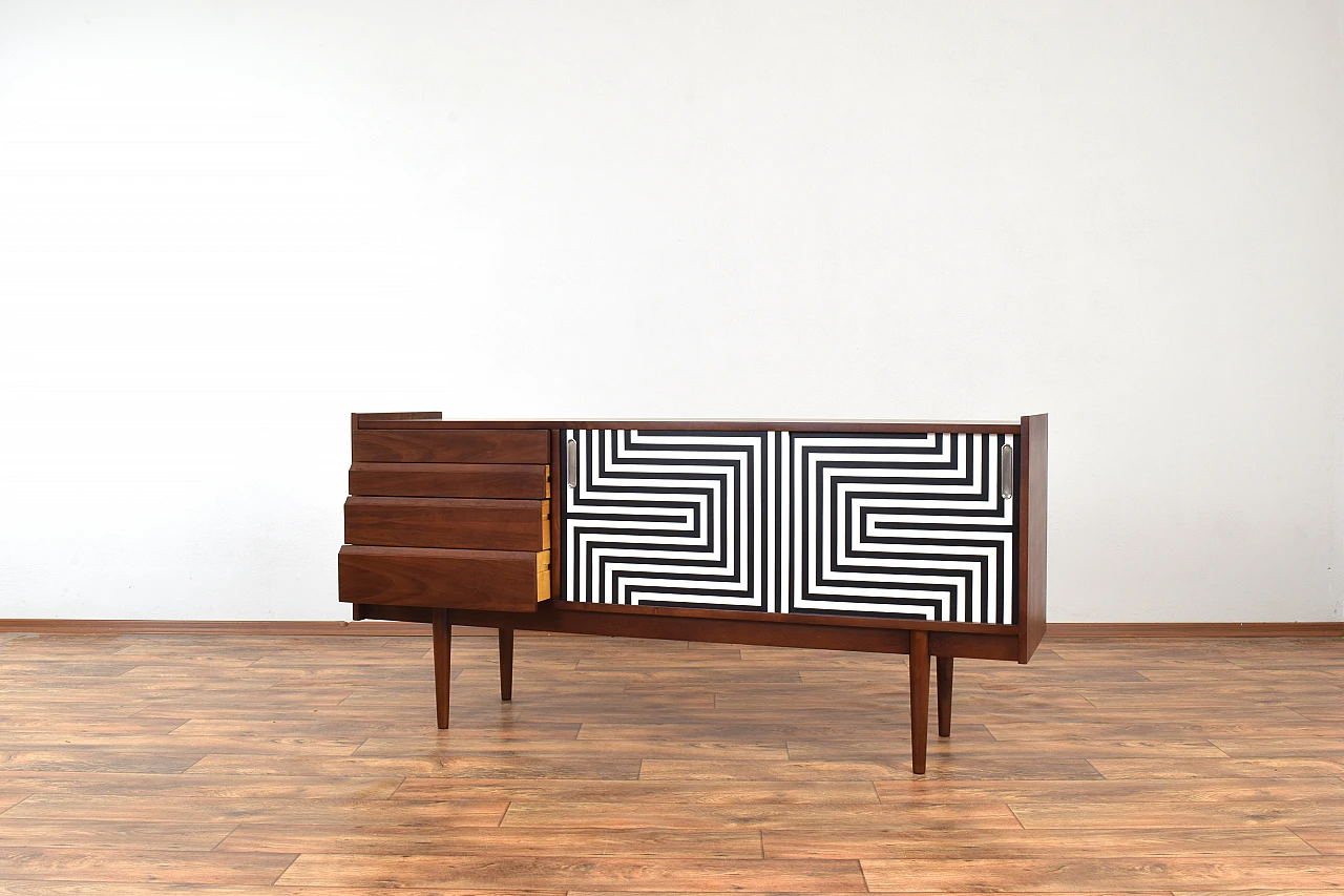 Painted walnut sideboard by Bytomskie Fabryki Mebli, 1960s 6