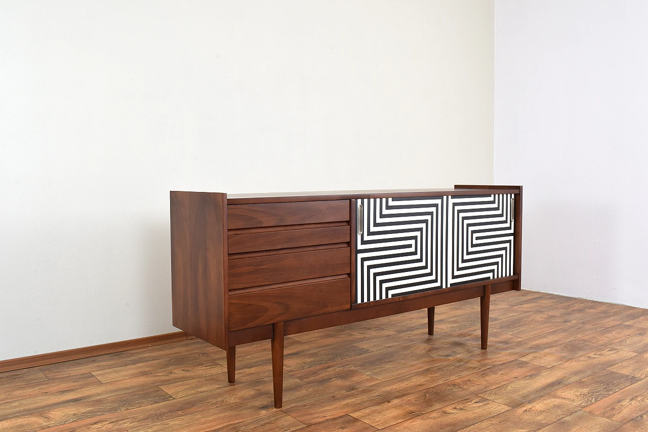 Painted walnut sideboard by Bytomskie Fabryki Mebli, 1960s 9