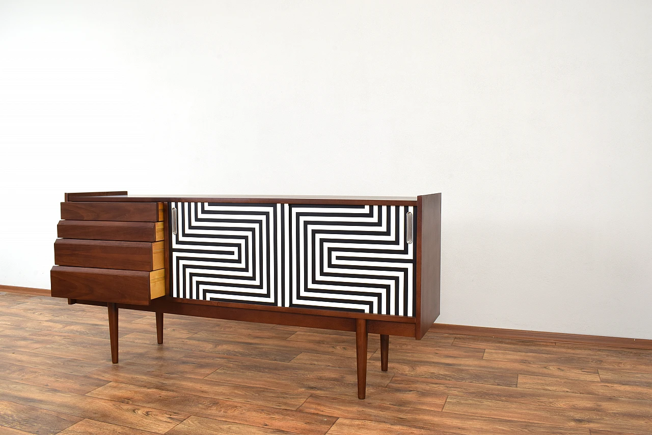 Painted walnut sideboard by Bytomskie Fabryki Mebli, 1960s 11