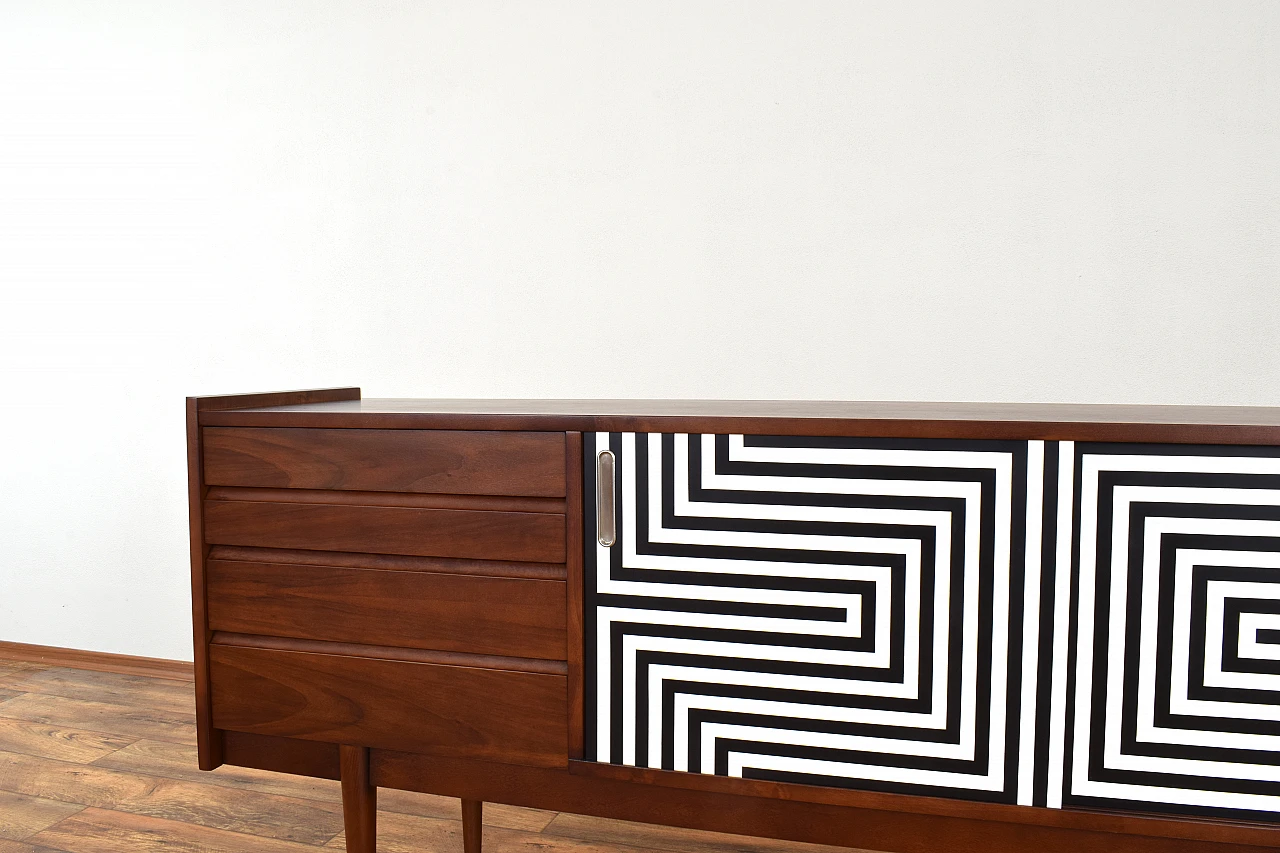 Painted walnut sideboard by Bytomskie Fabryki Mebli, 1960s 13