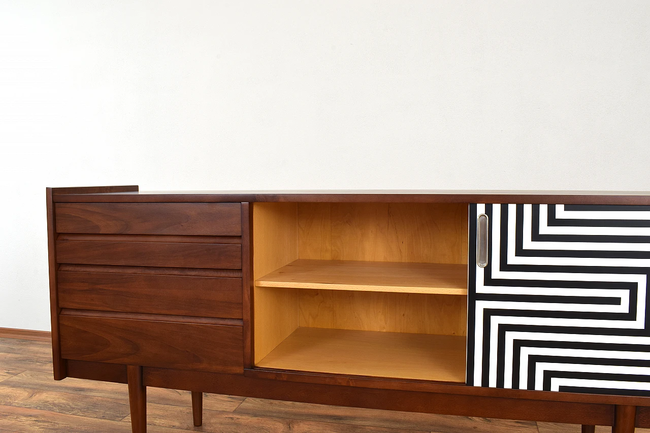 Painted walnut sideboard by Bytomskie Fabryki Mebli, 1960s 14