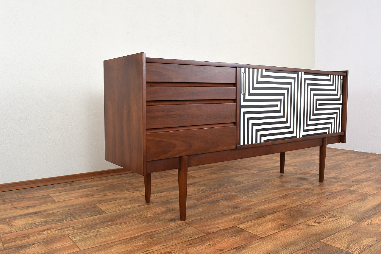 Painted walnut sideboard by Bytomskie Fabryki Mebli, 1960s 16