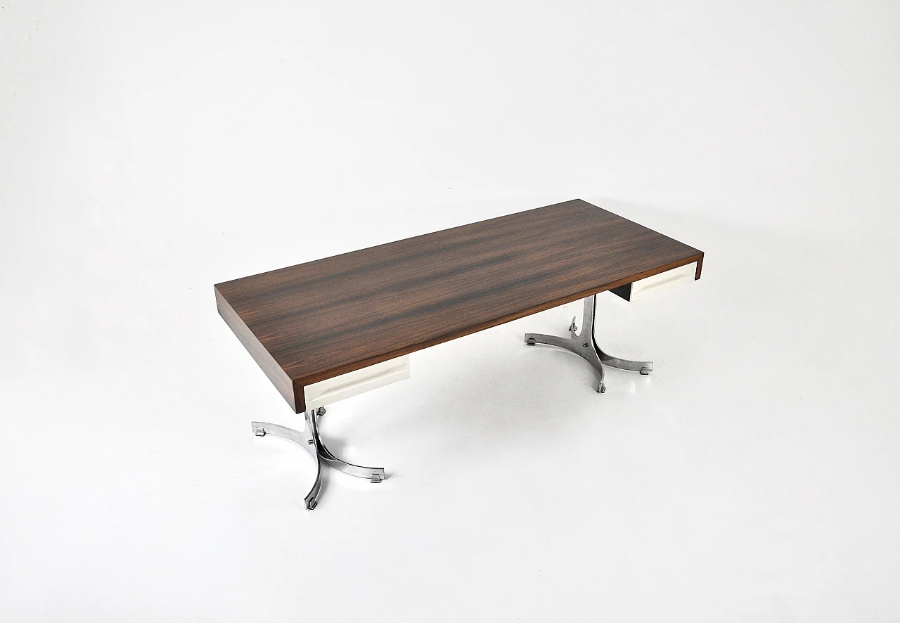 Wooden desk with drawers by Trau Arredamenti Metallici S.P.A, 1960s 2