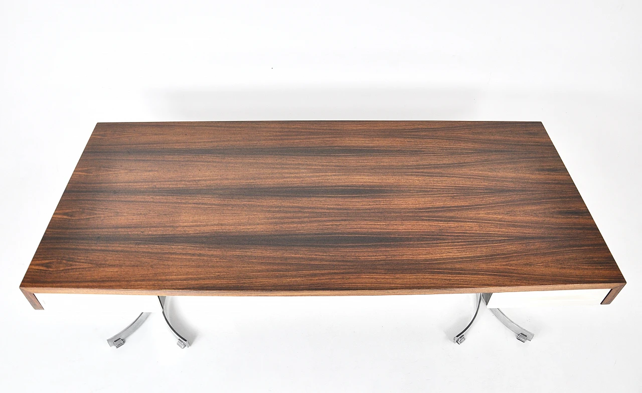 Wooden desk with drawers by Trau Arredamenti Metallici S.P.A, 1960s 6